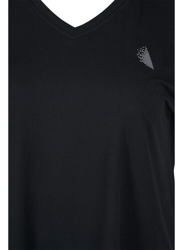 T-skjorte til trening med V-hals, Black, Packshot image number 2