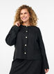 Kort jakke med gullfargede knapper, Svart, Model image number 0