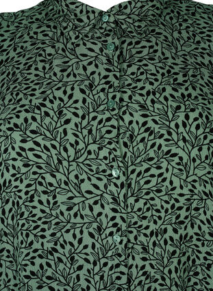 Lang viskoseskjorte med trykk, Green AOP, Packshot image number 2