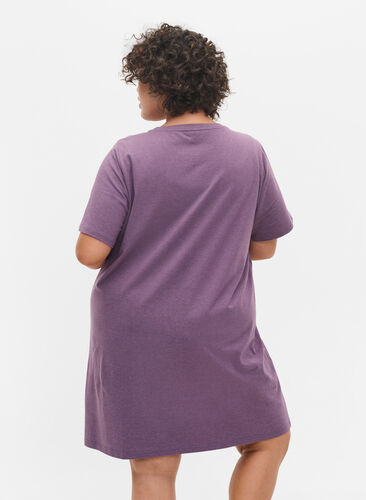 Melert nattkjole med korte ermer, Vintage Violet Mel., Model image number 1