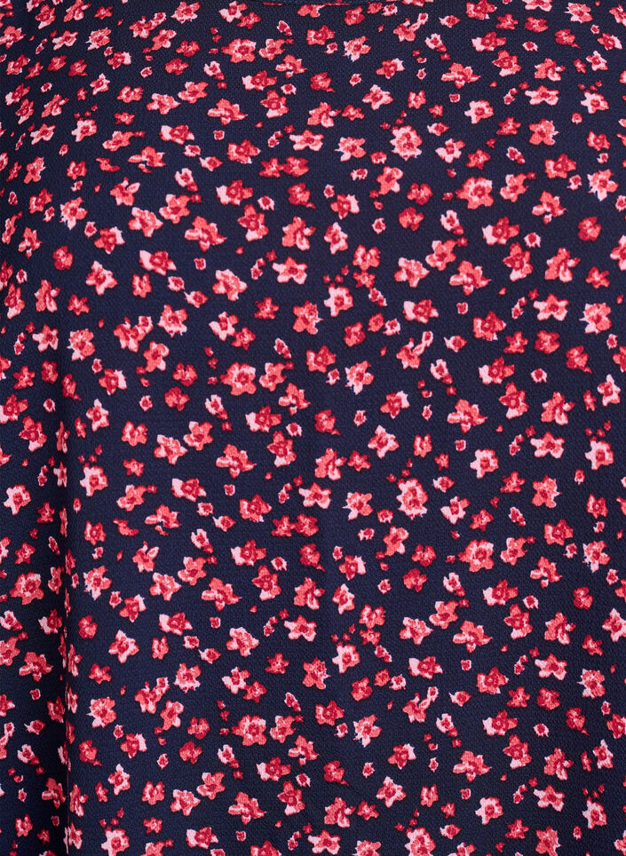 Kjole med trykk og korte ermer, Bl&aring;, Packshot image number 2