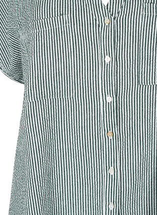 Kortermet bomullskjorte med striper, Scarab Stripe, Packshot image number 2