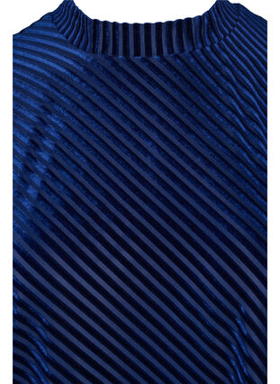 Strukturmønstret kjole i velur, Evening Blue, Packshot image number 2