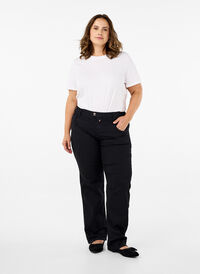 Regular fit Gemma jeans med høyt liv, Black, Model
