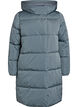 Lang pufferjakke med hette, Blå, Packshot image number 0