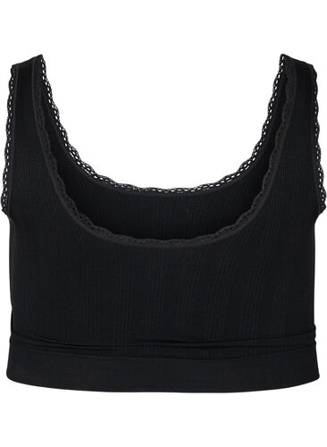 Behagelig BH med blondekanter, Black, Packshot image number 1