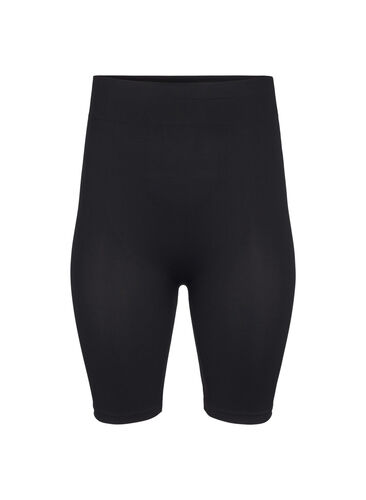 Sømløs sykkelshorts, Black, Packshot image number 0