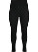 Sømløs tights med sølvfarget mønster, Black, Packshot image number 0