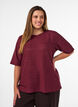 Bluse med tekstur og glitter, R&oslash;d, Model image number 0
