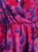 Bluse i blomstrete chiffon med korte ermer, Rød, Packshot image number 2