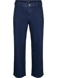 Jeans med høy midje og vide ben, Blå Jeans med høy midje og vide ben