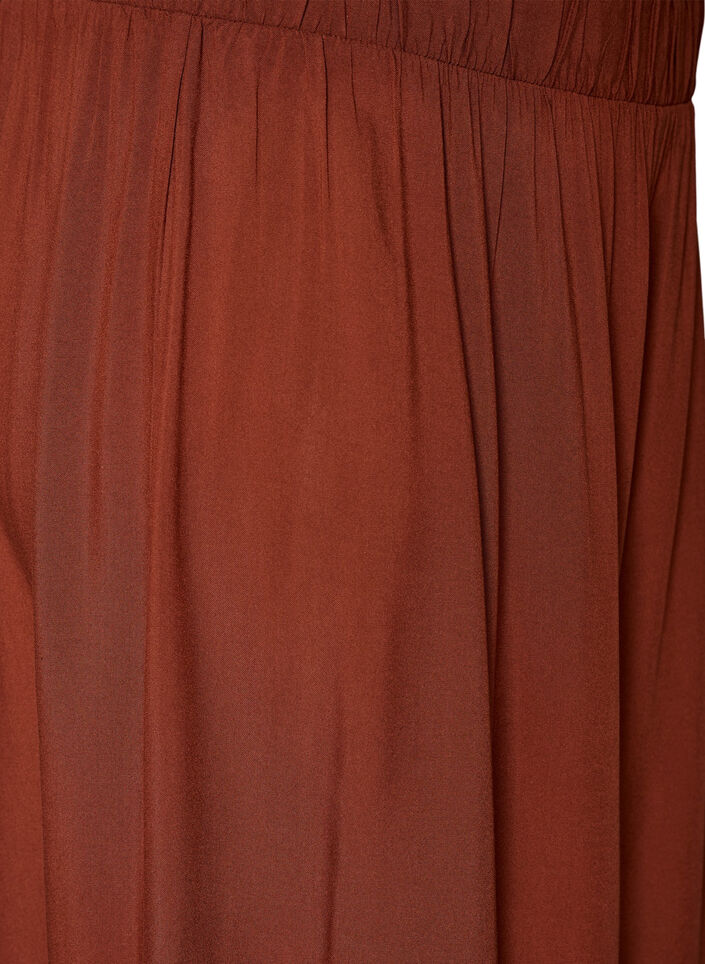 Culottes i viskose med h&oslash;y midje og vide ben, R&oslash;d, Packshot image number 2