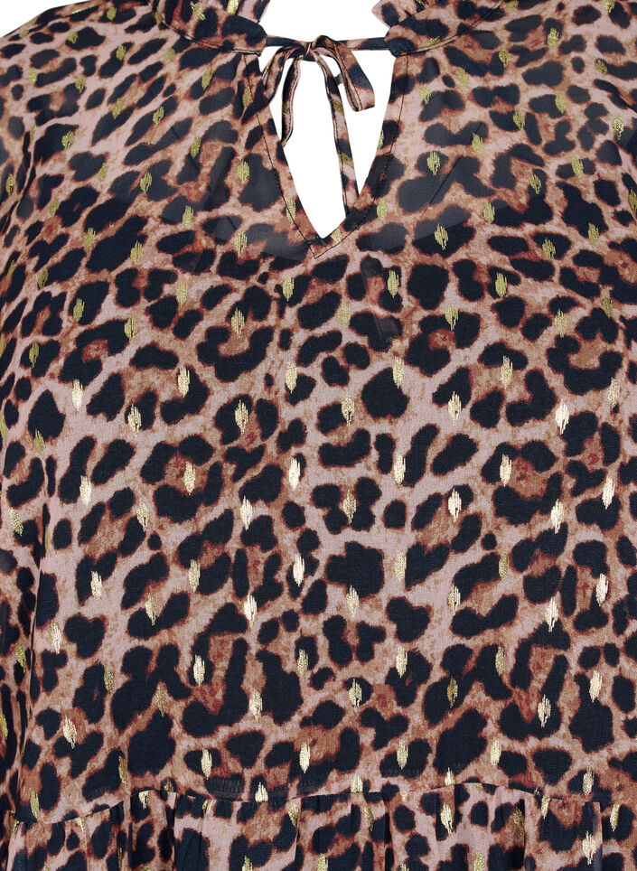 Tunika med leopardmønster og lurex, Leopard AOP, Packshot image number 2