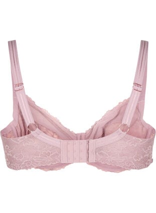 Zizzi Heldekkende BH i mesh med blonder, Rosa, Packshot image number 1