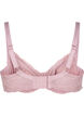 Heldekkende BH i mesh med blonder, Rosa, Packshot image number 1