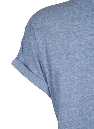 Melert T-skjorte med korte ermer, Moonlight Blue Mel. , Packshot image number 3