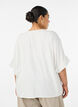 Viskosebluse med heklet kant og knapper, Vanilje, Model image number 2