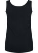 Ensfarget basic topp i bomull, Svart, Packshot image number 1