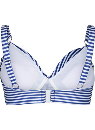 Bikini-BH med trykk og bøyle, Blue Striped, Packshot image number 1