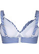 Bikini-BH med trykk og bøyle, Blue Striped, Packshot image number 1
