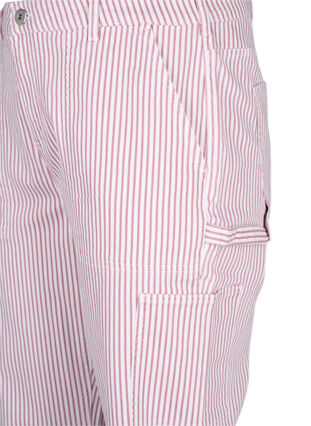 Stripete cargojeans med rett passform, Rose White Stripe, Packshot image number 2