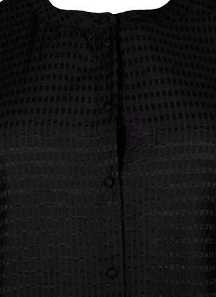 Strukturmønstret skjortebluse i lyocell, Black, Packshot image number 2