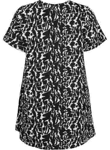FLASH - Tunika med V-hals og mønster, Black White AOP, Packshot image number 1