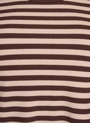 Zizzi Stripete bluse med lange ermer, Chocolate M. Stripe, Packshot image number 2