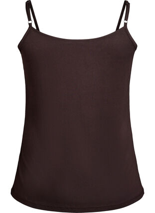 Zizzi Ribbet jerseytopp med blondedetaljer, Brun, Packshot image number 1