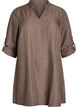 Tunika med rund hals, Brun, Packshot image number 0