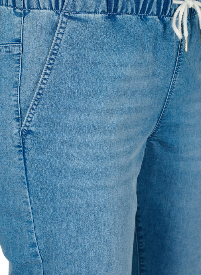 Joggebukse i denim med lommer, Light Blue Denim, Packshot