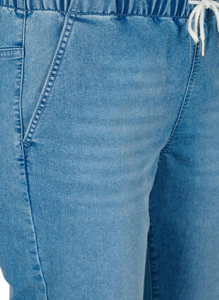 Zizzi Joggebukse i denim med lommer, Light Blue Denim, Packshot image number 2