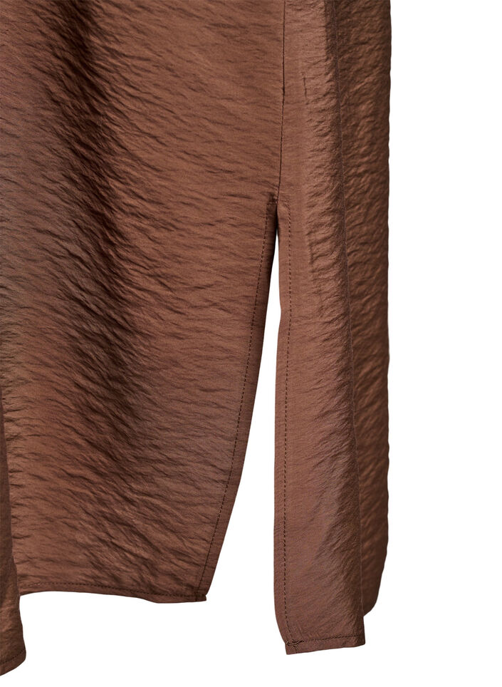 Kjole med V-hals i viskose, Brun, Packshot image number 3
