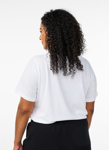 Zizzi FLASH - 2-pakk t-skjorter med crewneck, Black/White, Model image number 1