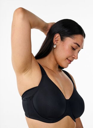 Zizzi Komfort-BH med bøyler og formstøpte skåler, Black, Model image number 2