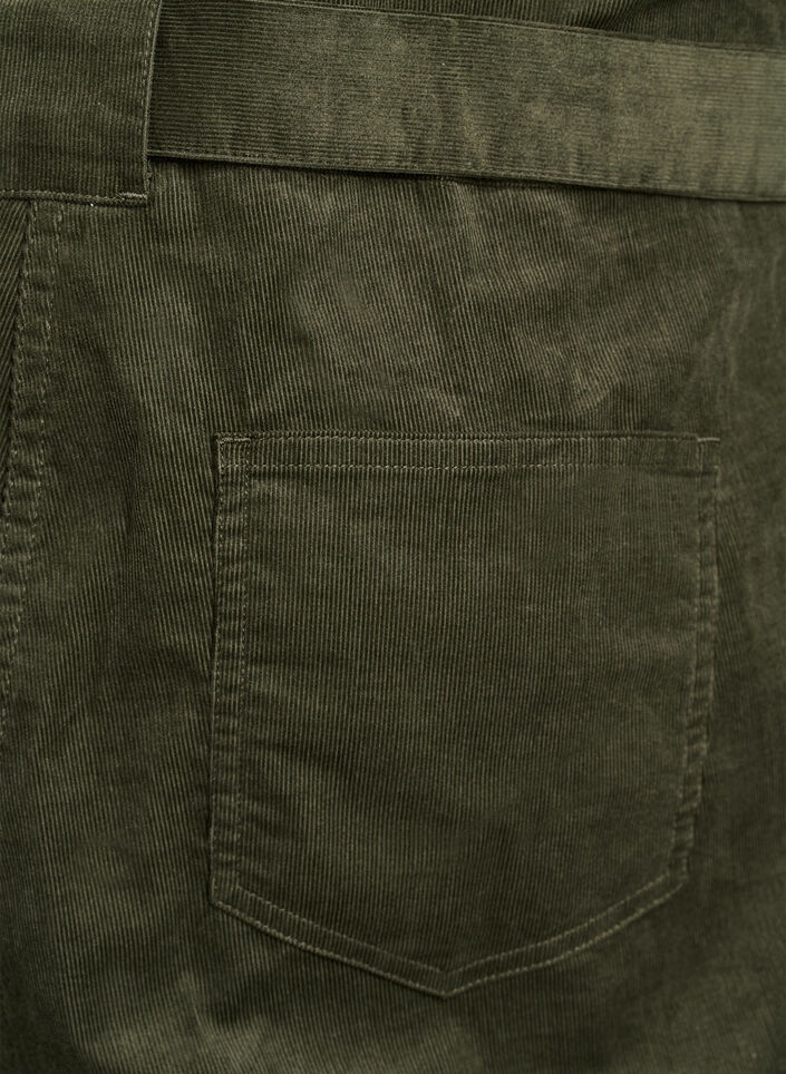 Cordfløyels jumpsuit med straight fit ben, Grønn, Packshot image number 4