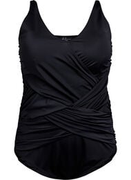 Badedrakt med drapert kryssdetalj, Svart