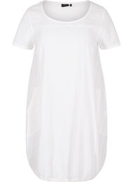 Kortermet bomullskjole, Bright White