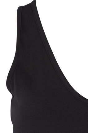 Lang bomullstopp med blondekant, Black, Packshot image number 3