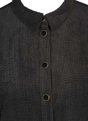 Kort fløyelskjole med knapper, Black, Packshot image number 2