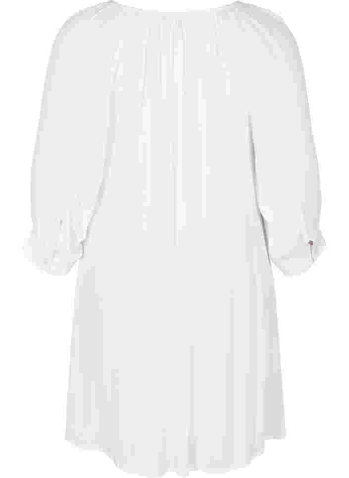 Viskosetunika med 3/4-ermer, Bright White, Packshot image number 1