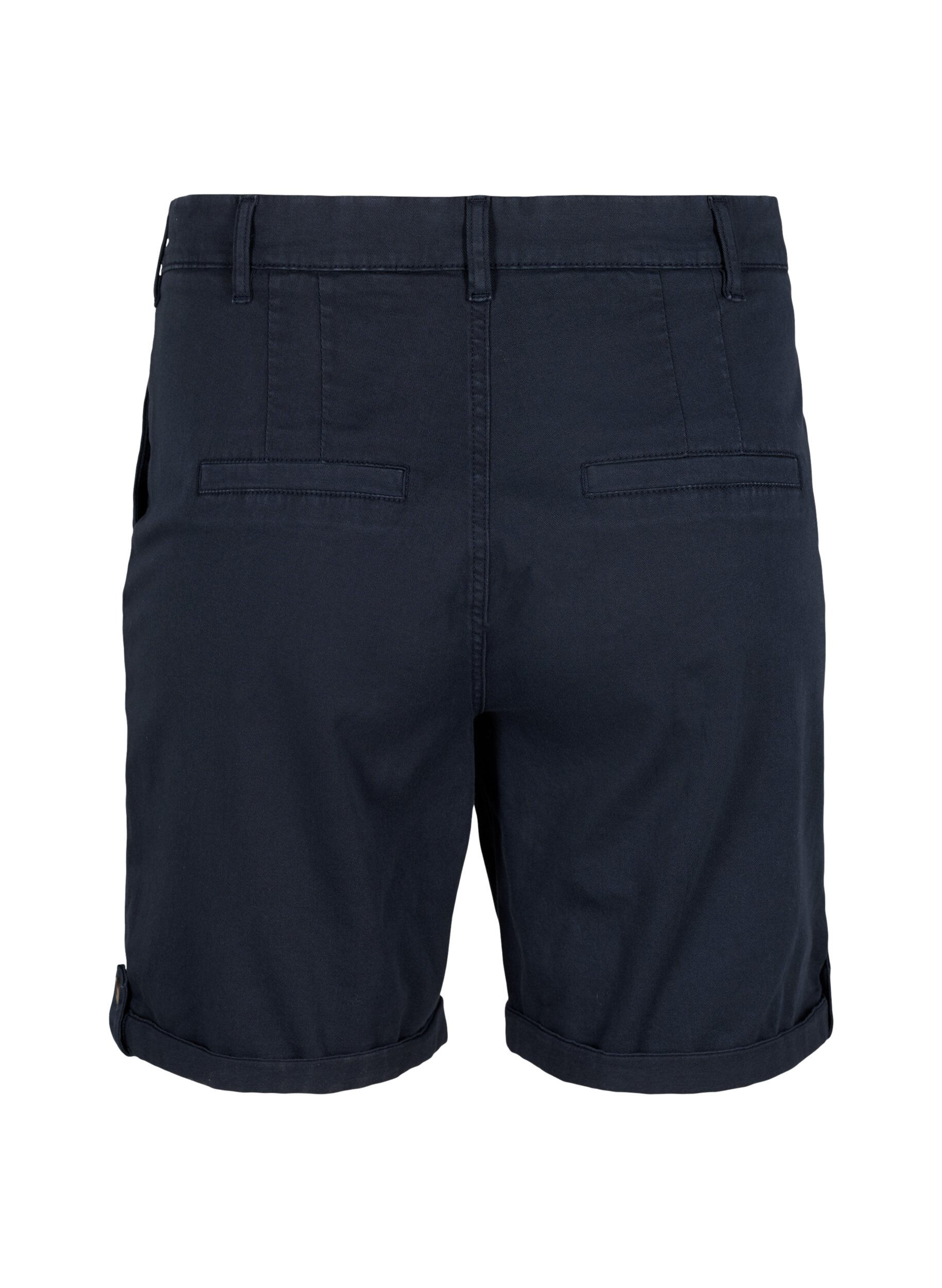 Zizzi Chinoshorts med lommer, Navy Blazer, Packshot image number 1