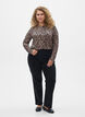 Langermet bluse med leopardm&oslash;nster, Brun, Model image number 1