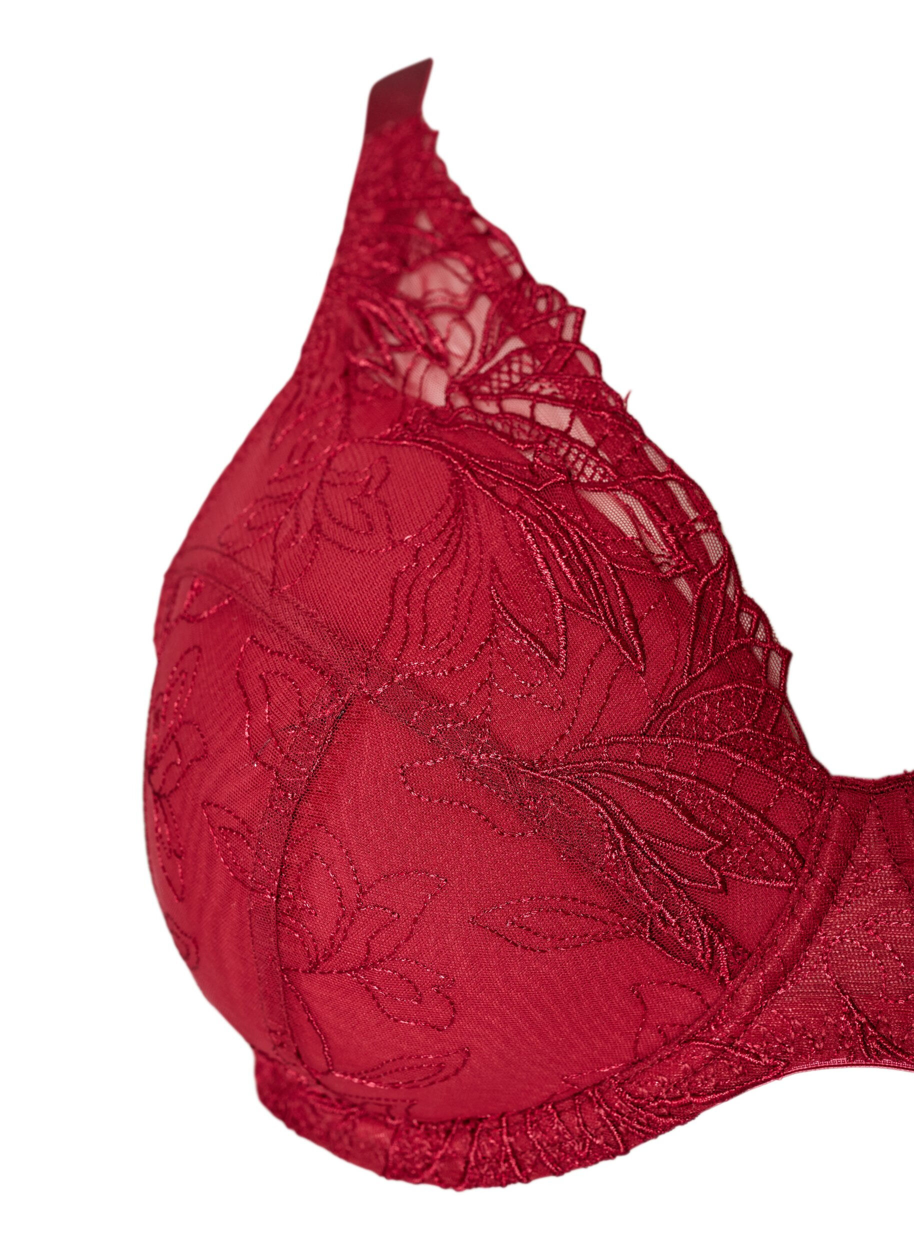 ZizziPolstret blonder BH med b&oslash;yle, R&oslash;d, Packshot image number 2