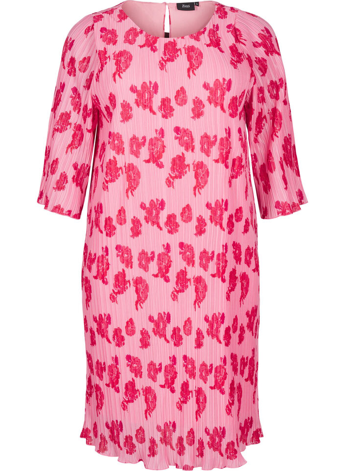 Plissert kjole med 3/4 ermer, Rose Flower, Packshot