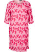 Plissert kjole med 3/4 ermer, Rosa, Packshot image number 0