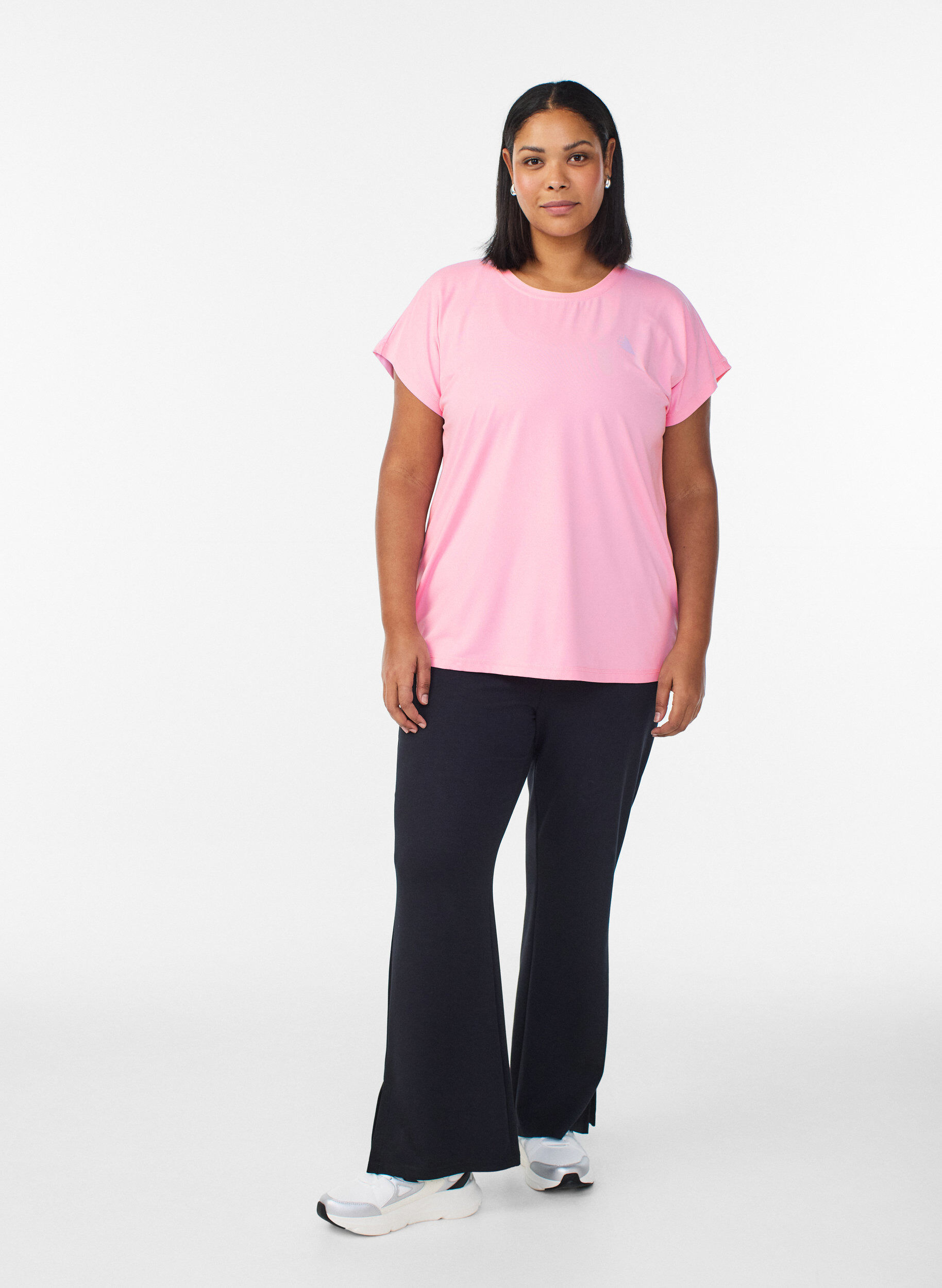 ZizziEnsfarget trenings-T-skjorte, Rosa, Model image number 1