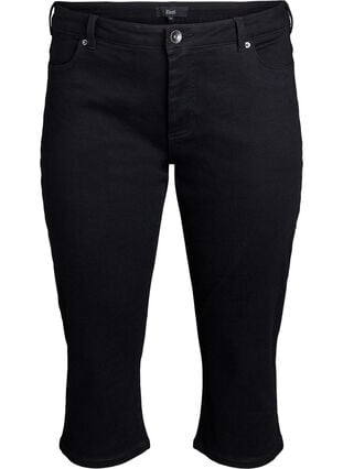 Zizzi Emily slim fit denim knickers, Svart, Packshot image number 0