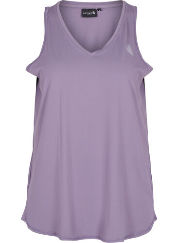Treningstopp med V-hals, Purple Sage, Packshot image number 0