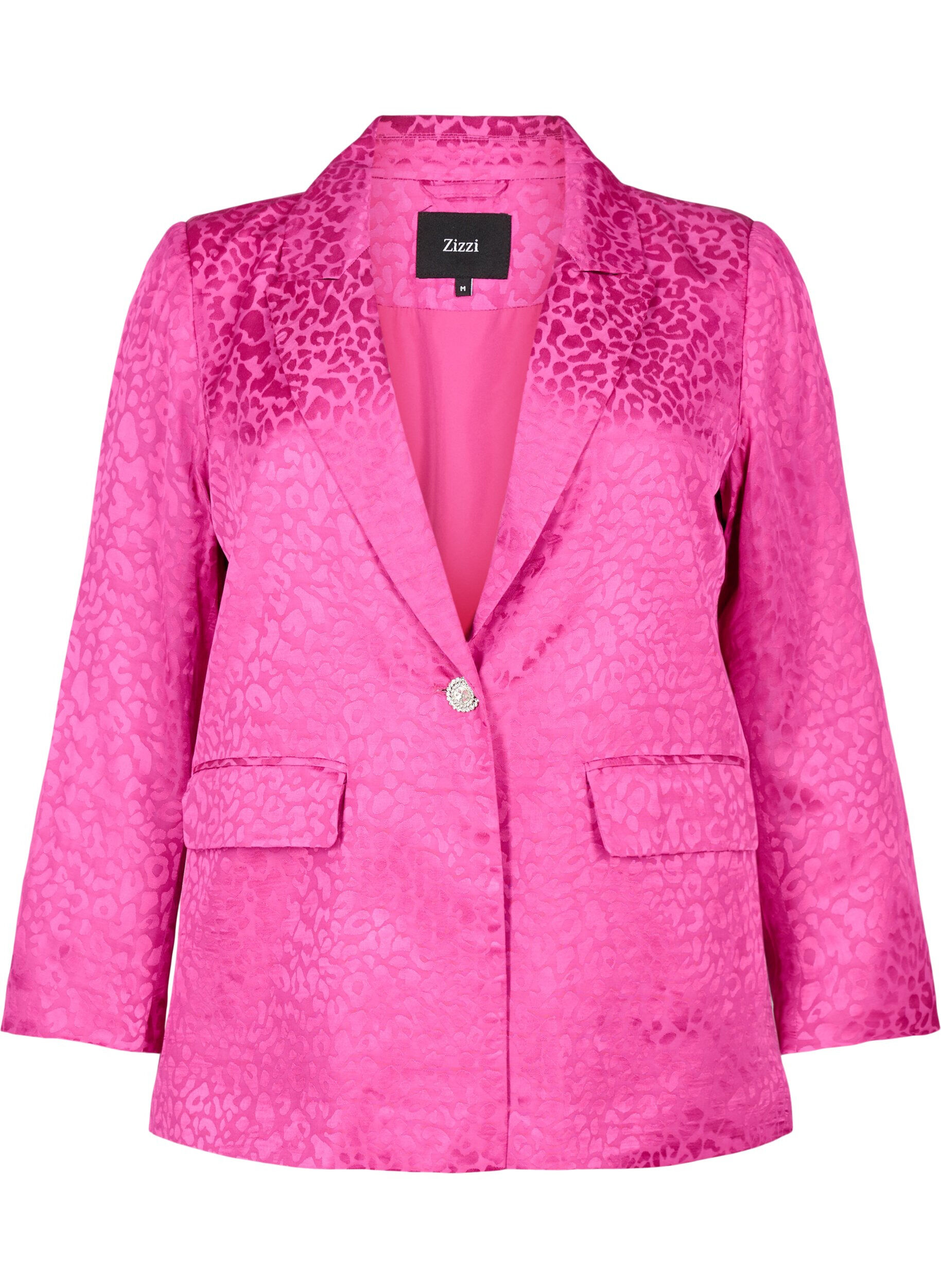 ZizziJacquard-blazer i viskose, ton-i-ton, Rose Violet, Packshot image number 0